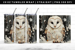 Owl 20oz Tumbler Wrap | Sublimation PNG Design Product Image 1