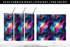 Alcohol Ink 20oz Tumbler Wrap | Sublimation PNG Design Product Image 1