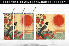 Hanafuda 20oz Tumbler Wrap | Sublimation PNG Design Product Image 1