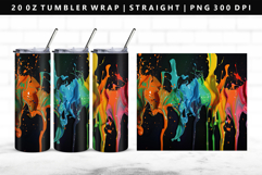 Rainbow 20oz Tumbler Wrap | Sublimation PNG Design Product Image 1
