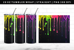 Rainbow 20oz Tumbler Wrap | Sublimation PNG Design Product Image 1