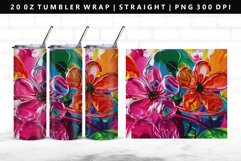 Flower 20oz Tumbler Wrap | Sublimation PNG Design Product Image 1