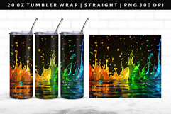 Rainbow 20oz Tumbler Wrap | Sublimation PNG Design Product Image 1