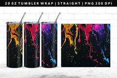 Rainbow 20oz Tumbler Wrap | Sublimation PNG Design Product Image 1