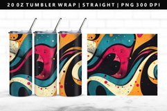 Retro Pop Art 20oz Tumbler Wrap | Sublimation PNG Design Product Image 1