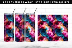 Alcohol Ink 20oz Tumbler Wrap | Sublimation PNG Design Product Image 1