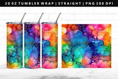 Alcohol Ink 20oz Tumbler Wrap | Sublimation PNG Design Product Image 1
