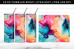Alcohol Ink 20oz Tumbler Wrap | Sublimation PNG Design Product Image 1