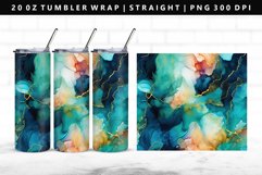 Alcohol Ink 20oz Tumbler Wrap | Sublimation PNG Design Product Image 1
