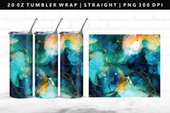 Alcohol Ink 20oz Tumbler Wrap | Sublimation PNG Design Product Image 1