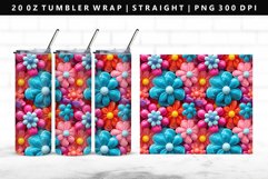 Flower 20oz Tumbler Wrap | Sublimation PNG Design Product Image 1