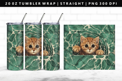 Colored Cats 20oz Tumbler Wrap | Sublimation PNG Design Product Image 1