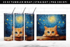 Cats 20oz Tumbler Wrap | Sublimation PNG Design Product Image 1