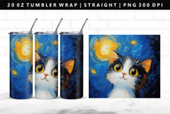 Cats 20oz Tumbler Wrap | Sublimation PNG Design Product Image 1