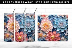 Flower 20oz Tumbler Wrap | Sublimation PNG Design Product Image 1