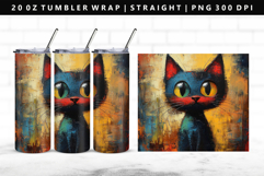 Cats 20oz Tumbler Wrap | Sublimation PNG Design Product Image 1