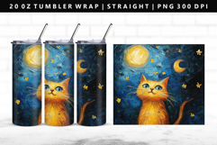 Cats 20oz Tumbler Wrap | Sublimation PNG Design Product Image 1