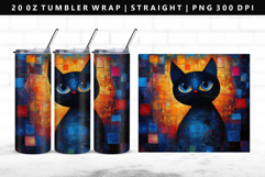 Cats 20oz Tumbler Wrap | Sublimation PNG Design Product Image 1