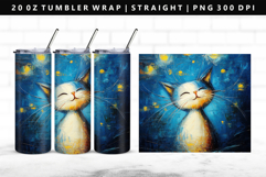 Cats 20oz Tumbler Wrap | Sublimation PNG Design Product Image 1
