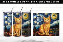 Cats 20oz Tumbler Wrap | Sublimation PNG Design Product Image 1