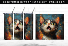 Cats 20oz Tumbler Wrap | Sublimation PNG Design Product Image 1