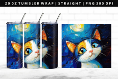 Cats 20oz Tumbler Wrap | Sublimation PNG Design Product Image 1