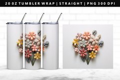 Flower 20oz Tumbler Wrap | Sublimation PNG Design Product Image 1