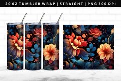 Flower 20oz Tumbler Wrap | Sublimation PNG Design Product Image 1