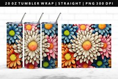 Flower 20oz Tumbler Wrap | Sublimation PNG Design Product Image 1
