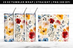Flower 20oz Tumbler Wrap | Sublimation PNG Design Product Image 1