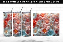 Flower 20oz Tumbler Wrap | Sublimation PNG Design Product Image 1
