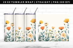 Flower 20oz Tumbler Wrap | Sublimation PNG Design Product Image 1