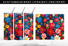 Flower 20oz Tumbler Wrap | Sublimation PNG Design Product Image 1