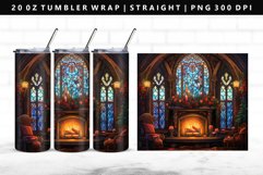Fireplace 20oz Tumbler Wrap | Sublimation PNG Design Product Image 1