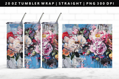 Flower 20oz Tumbler Wrap | Sublimation PNG Design Product Image 1