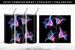 Flower 20oz Tumbler Wrap | Sublimation PNG Design Product Image 1