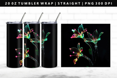 Flower 20oz Tumbler Wrap | Sublimation PNG Design Product Image 1