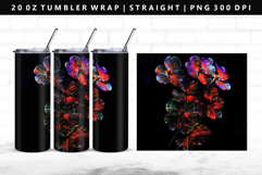 Flower 20oz Tumbler Wrap | Sublimation PNG Design Product Image 1