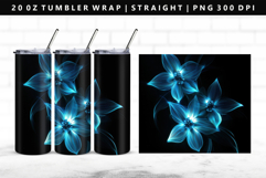 Flower 20oz Tumbler Wrap | Sublimation PNG Design Product Image 1