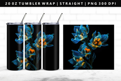 Flower 20oz Tumbler Wrap | Sublimation PNG Design Product Image 1