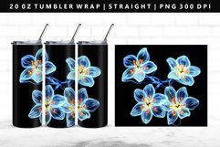 Flower 20oz Tumbler Wrap | Sublimation PNG Design Product Image 1
