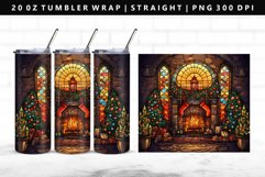 Fireplace 20oz Tumbler Wrap | Sublimation PNG Design Product Image 1