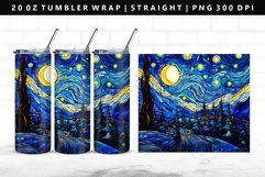 Starry Night 20oz Tumbler Wrap | Sublimation PNG Design Product Image 1