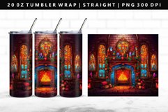 Fireplace 20oz Tumbler Wrap | Sublimation PNG Design Product Image 1