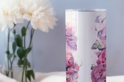 Skull tumbler wrap, Sublimation PNG design, Floral Halloween Product Image 3