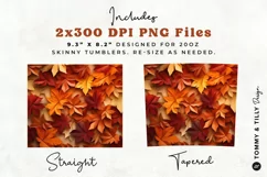 3D Fall Leaves Tumbler Wrap PNG | 20oz Straight & Tapered Product Image 2