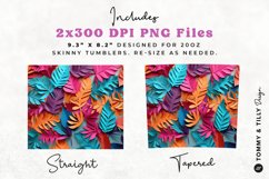 3D Bright Leaves Tumbler Wrap PNG | 20oz Straight &amp; Tapered Product Image 2