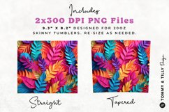 3D Bright Leaves Tumbler Wrap PNG | 20oz Straight &amp; Tapered Product Image 2