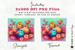 Spring Birds Tumbler Wrap PNG | 20oz Straight & Tapered PNG Product Image 2