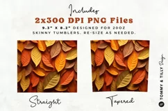 3D Fall Leaves Tumbler Wrap PNG | 20oz Straight & Tapered Product Image 2